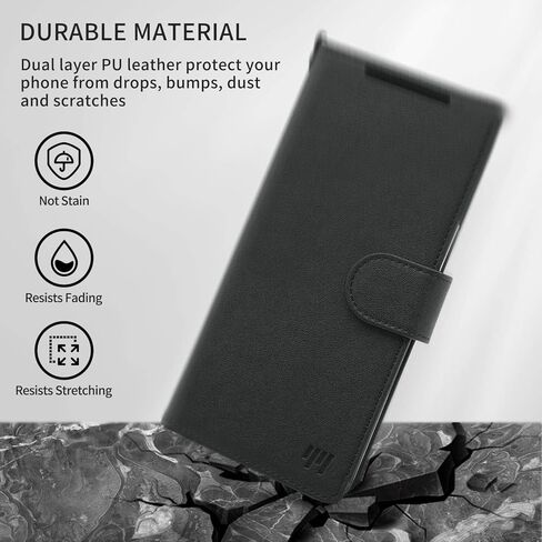 DOUBLE-N for Galaxy Note 20 Ultra Case, Premium PU Leather Note 20 Ultra 5G Wallet Case, Flip Folio Cover with Wrist Strap Card Holder Kickstand for Samsung Galaxy Note 20 Ultra (Black) in Saudi Arabia