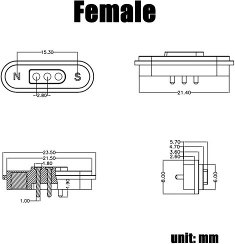 1Pair 2P/3P/4P/5P/6P/7P/8P/9P/10P/12Pin Magnetic Pogo Pin Connector,DC Power Male+Female Socket Charge Spring Loaded Magnet Pogo Pin Connector Single and Double Row DC Power Charging Connector (3Pin) in Saudi Arabia