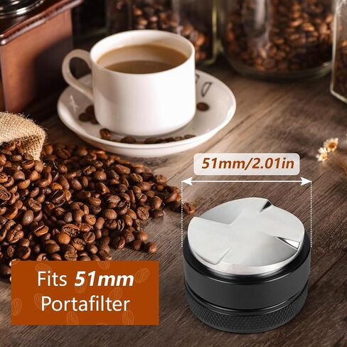 51mm Adjustable Espresso Coffee Distributor,Espresso Distribution Tool with 4 Angled Slopes Fits 51mm Bottomless Portafilter in Kuwait