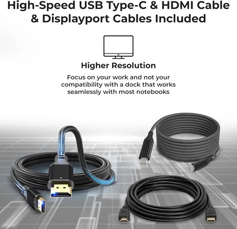 Dock Bundle Gen 2 135W (40AN0135) Dual UHD 4K Display with 135W Power Adapter + HDMI Cable + DisplayPort Cable + USB-C Cable + Microfiber Cloth Included in Saudi Arabia