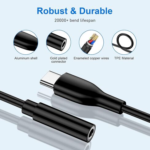 USB C to 3.5mm Headphone Adapter for Samsung Galaxy S24 Ultra A16 5G A15 A54 A35 S23FE S22,Type C to Audio Aux Jack Adapter Dongle Cord for iPhone 16/16 Pro/16 Pro Max/16 Plus/15,Pixel 9 Pro XL 8A 7 6 in Kuwait