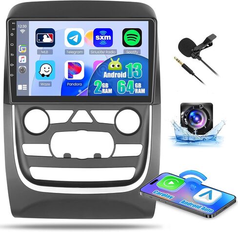 ستيريو سيارة لدودج دورانجو 2014-2020 مع Apple Carplay Android Auto، 2+64 جيجابايت أندرويد 13 9 بوصة شاشة تعمل باللمس راديو السيارة GPS واي فاي HiFi BT RDS راديو مرآة رابط EQ كاميرا احتياطية ميكروفون in Saudi Arabia
