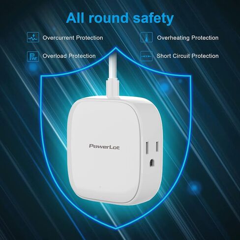 شريط طاقة مع منفذ USB، شريط طاقة PowerLot للسفر مع قابس مسطح، سلك تمديد ETL 6FT PD 20 وات USB C شريط طاقة لهاتف iPhone 14/13/12 Pro Max، iPad Pro/Air، مكعب شريط طاقة صغير للمنزل والمكتب in Saudi Arabia