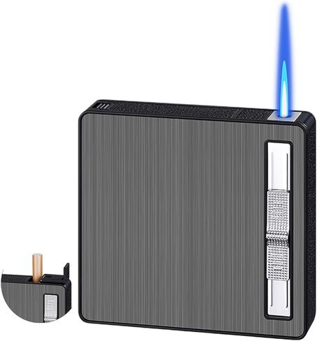 Torch Lighter, Creative Jet Flame Butane Lighter, Portable and Adjustable Flame Lighter with Automatic Regular Case, Refillable Butane Lighter for Outdoor Camping Hiking (Without Butane)-Big Size in Kuwait