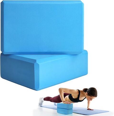 2 Pcs Yoga Blocks, 9"x6"x3" EVA Foam Blocks Yoga Props for Pilates Stretching and Meditation Exercise Blocks Lightweight Yoga Essentials (Green, normal) in Saudi Arabia