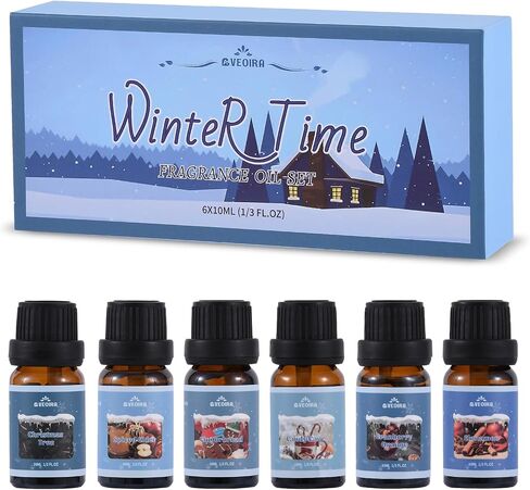 Clean Fragrance Oils Set, Essential Oils Set for Diffuser, Candle, Soap Making Scented Oils, Fresh Linen, Cool Mint, Soap Bubble, Laundry Day, Soft Powder, Fresh Cotton, 6x10ml in Saudi Arabia