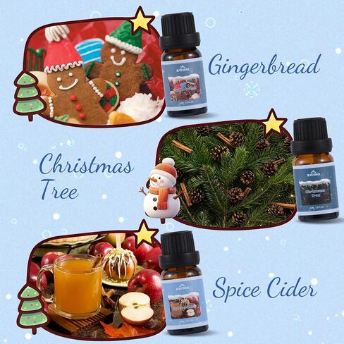 Clean Fragrance Oils Set, Essential Oils Set for Diffuser, Candle, Soap Making Scented Oils, Fresh Linen, Cool Mint, Soap Bubble, Laundry Day, Soft Powder, Fresh Cotton, 6x10ml in Saudi Arabia