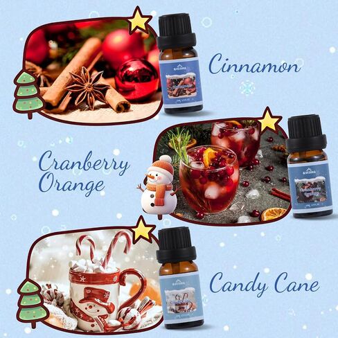 Clean Fragrance Oils Set, Essential Oils Set for Diffuser, Candle, Soap Making Scented Oils, Fresh Linen, Cool Mint, Soap Bubble, Laundry Day, Soft Powder, Fresh Cotton, 6x10ml in Saudi Arabia