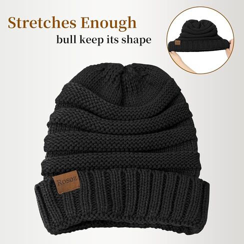 Rosoz 1&2pack Womens Winter Hats Slouchy Beanies Knit Warm Winter Beanie Hats for Women Skull Warm Cap in Saudi Arabia