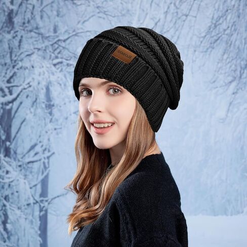 Rosoz 1&2pack Womens Winter Hats Slouchy Beanies Knit Warm Winter Beanie Hats for Women Skull Warm Cap in Saudi Arabia