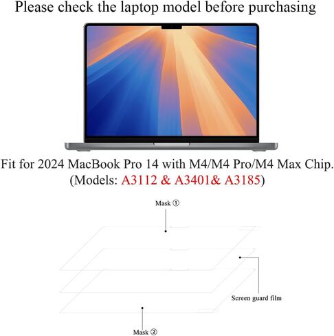 3-Pack HD Clear Screen Protector for 2024 MacBook Pro 14" with M4/M4 Pro/M4 Max Chip, Anti-Fingerprint & Scratch-Resistant Accessory 5H Hardness Protector for MacBook Pro 14.2 Inch (Clear) in Saudi Arabia