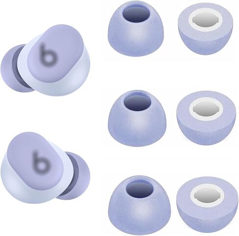 Replacement Memory Foam Tips Foam Sleeves Earbuds Tips Compatible with Beats Solo Buds, [Noise Cancelling] 6PCS 3Pairs S/M/L Purple 2143PP in Kuwait
