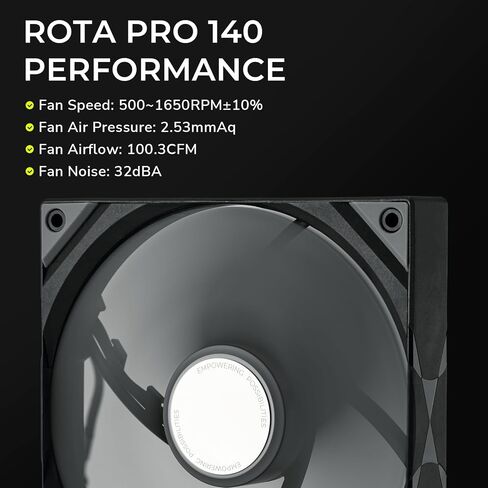 TRYX ROTA PRO 120 120mm Case Fan 4-Pin PWM LCP Material FDB Case Fan 2250RPM with 81.32CFM Airflow High-Performance Quiet PC Case Fan in Saudi Arabia