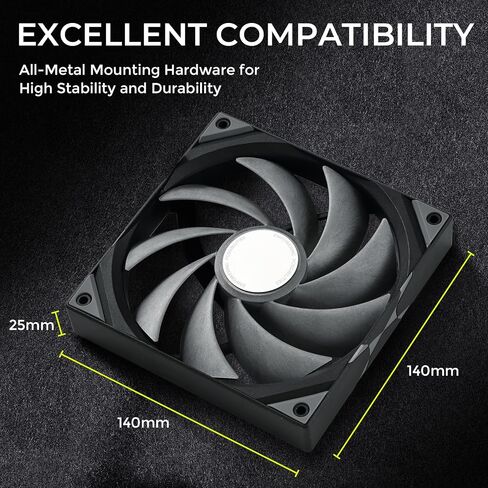 TRYX ROTA PRO 120 120mm Case Fan 4-Pin PWM LCP Material FDB Case Fan 2250RPM with 81.32CFM Airflow High-Performance Quiet PC Case Fan in Saudi Arabia