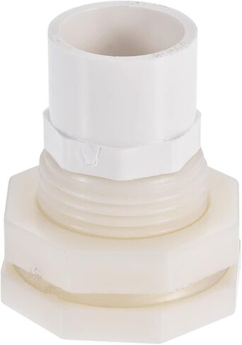 2 Pack PVC Bulkhead Fitting - Double Threaded Bulkhead Water Tank Connector, with Silicone Gasket, Apply to Aquariums, (G1 Female 1.83" Male, Gray) in Saudi Arabia