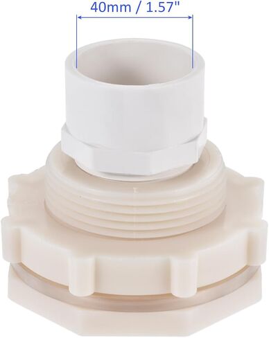 2 Pack PVC Bulkhead Fitting - Double Threaded Bulkhead Water Tank Connector, with Silicone Gasket, Apply to Aquariums, (G1 Female 1.83" Male, Gray) in Saudi Arabia