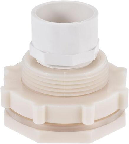 2 Pack PVC Bulkhead Fitting - Double Threaded Bulkhead Water Tank Connector, with Silicone Gasket, Apply to Aquariums, (G1 Female 1.83" Male, Gray) in Saudi Arabia