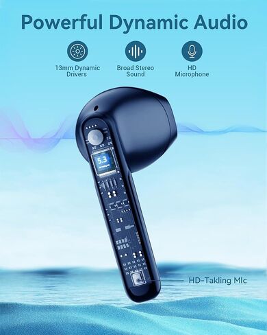 occiam Wireless Earbuds Bluetooth 5.3 Headphones 64H Playback Stereo Ear Buds with Wireless Charging Case in-Ear Earphones for Android Phone Laptop,B in Kuwait