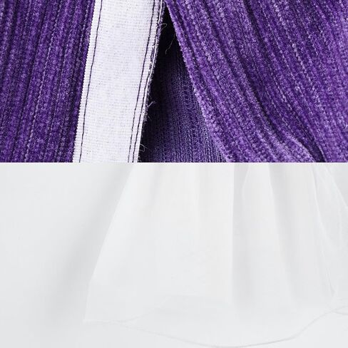 Dogs Cute Dresses Harness with Leash Skit for Small Medium Dog Pet Outfit Princess Bow Tie Corduroy Clothes for Birthday Bridal Holiday Halloween Party Costume (Purple, M) in Saudi Arabia