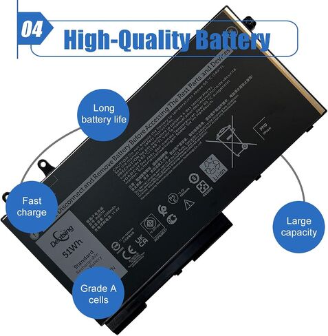 بطارية كمبيوتر محمول Dentsing 51Wh R8D7N متوافقة مع Dell Precision 3540 M3550 Latitude 5400 5410 5500 5510 Inspiron 7590/7591/7791 2 في 1 سلسلة أجهزة الكمبيوتر المحمول 0R8D7N 1V1XF 4GVMP H82T6 0C5GV2 0W8GMW W8GMW in Saudi Arabia