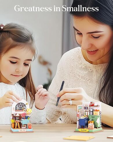 طقم مصغر من Rolife DIY لغرفة نوم بيت الدمى، ديكور رف كتب صغير لأسلوب الحياة المصغر، هوايات DIY للحرفيين (حلم جميل) in Saudi Arabia