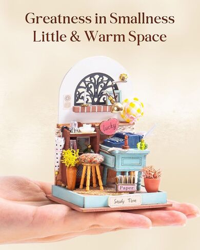 طقم مصغر من Rolife DIY لغرفة نوم بيت الدمى، ديكور رف كتب صغير لأسلوب الحياة المصغر، هوايات DIY للحرفيين (حلم جميل) in Saudi Arabia
