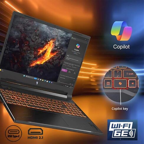 كمبيوتر محمول للألعاب acer Nitro 16، شاشة 16.0 بوصة WQXGA 165 هرتز، AMD Ryzen 7-8845HS، NVIDIA GeForce RTX 4060، ذاكرة وصول عشوائي DDR5 سعة 64 جيجابايت، 4 تيرابايت PCIe SSD، بلوتوث، Wi-Fi 6، Windows 11 Pro، لوحة مفاتيح بإضاءة خلفية in Saudi Arabia
