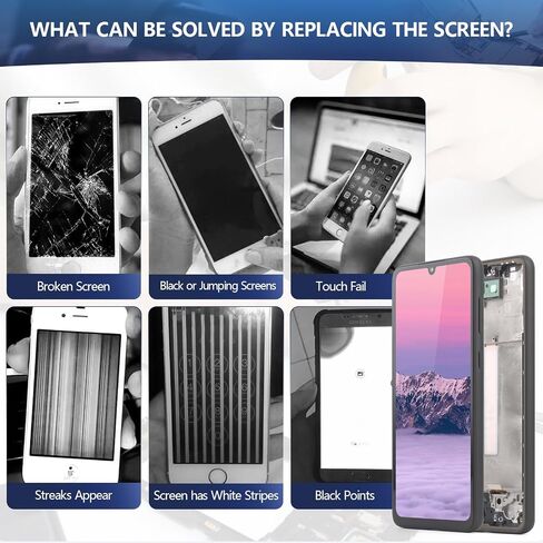 YWLRONG لهاتف Samsung Galaxy A33 5G مجموعة محول رقمي لشاشة LCD تعمل باللمس لهاتف Samsung A33 A336U مع مجموعة (أسود مع إطار) in Saudi Arabia