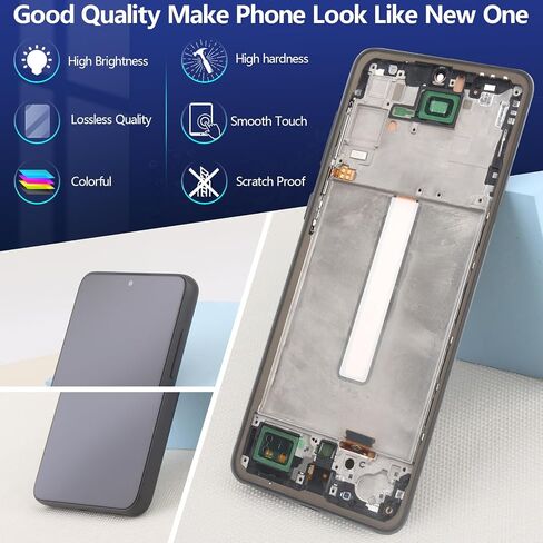 YWLRONG لهاتف Samsung Galaxy A33 5G مجموعة محول رقمي لشاشة LCD تعمل باللمس لهاتف Samsung A33 A336U مع مجموعة (أسود مع إطار) in Saudi Arabia