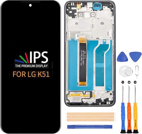 A-MIND for LG K51 K500 LMK500MM LM-K500UM K500QM 6.5inch Screen Replacement with Frame Touch Screen Digitizer LCD Display Full Assembly Repair Kits,with Free Tools in Saudi Arabia