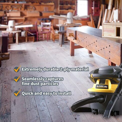 أكياس فراغ POWERTEC PRO Premium Shop للفوضى الرطبة وحطام الغبار الجاف 2PK، لأكياس مرشح Ridgid VF3702 VF3502 23743 مقاس 12-16 جالون A، أكياس استبدال المكنسة الكهربائية لـ Ridgid HD1200، HD1400 (75084) in Saudi Arabia