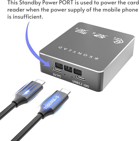 CFexpress Type B & SD & Micro SD 3-in-1 Card Reader, Designed for iPhone/iPad OTG Adapter, Auxiliary Power Supply,USB 3.2 Gen 2 10Gbps,UHS-II,for iOS/Windows/Mac OS/Android(9332B) in Saudi Arabia