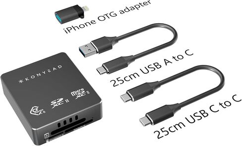 CFexpress Type B & SD & Micro SD 3-in-1 Card Reader, Designed for iPhone/iPad OTG Adapter, Auxiliary Power Supply,USB 3.2 Gen 2 10Gbps,UHS-II,for iOS/Windows/Mac OS/Android(9332B) in Saudi Arabia