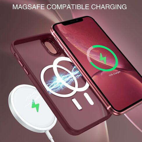 BENTOBEN for iPhone XR Phone Case, iPhone XR Case [Compatible with Magsafe] Magnetic Translucent Matte Slim Thin Shockproof Women Men Raised Lips Protective Cases Cover for iPhone XR 6.1", Black in Kuwait