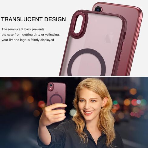 BENTOBEN for iPhone XR Phone Case, iPhone XR Case [Compatible with Magsafe] Magnetic Translucent Matte Slim Thin Shockproof Women Men Raised Lips Protective Cases Cover for iPhone XR 6.1", Black in Kuwait