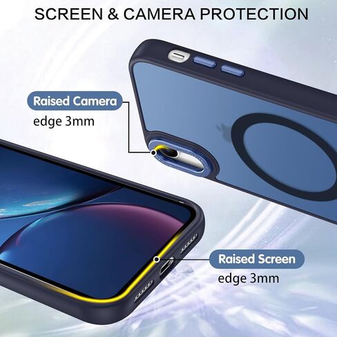 BENTOBEN for iPhone XR Phone Case, iPhone XR Case [Compatible with Magsafe] Magnetic Translucent Matte Slim Thin Shockproof Women Men Raised Lips Protective Cases Cover for iPhone XR 6.1", Black in Kuwait