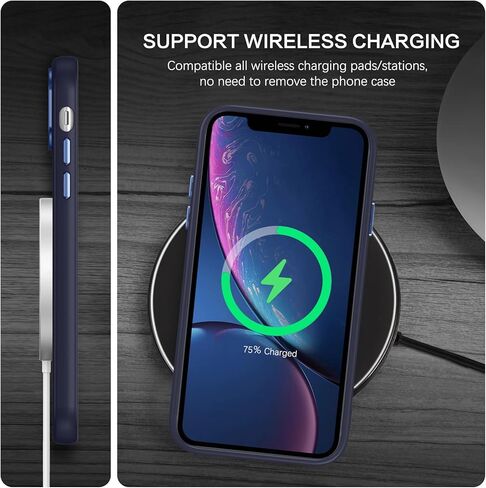 BENTOBEN for iPhone XR Phone Case, iPhone XR Case [Compatible with Magsafe] Magnetic Translucent Matte Slim Thin Shockproof Women Men Raised Lips Protective Cases Cover for iPhone XR 6.1", Black in Kuwait