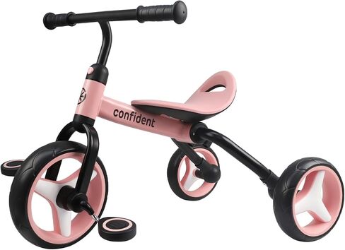 YGJT 4 in 1 Tricycle for Toddlers Age 2-5, Folding Kids Trike Tricycles Toddler Bike with Adjustable Seat and Removable Pedal, Baby Balance Bike Ride-on Toys Gift for Baby Boys Girls Birthday in Saudi Arabia