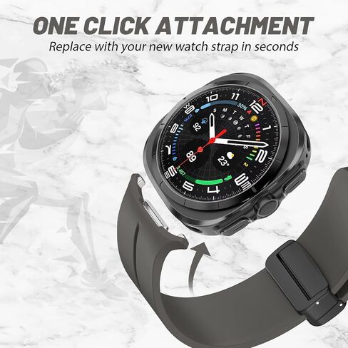 Galaxy Watch Ultra Bands,Magnetic Sport Band for Samsung Watch Ultra Band 47mm Men Women,Soft Silicone Replacement Strap Breathable Wristbands for Samsung Galaxy Watch 7 Ultra Band 47 mm (2024),2 Pack in Saudi Arabia