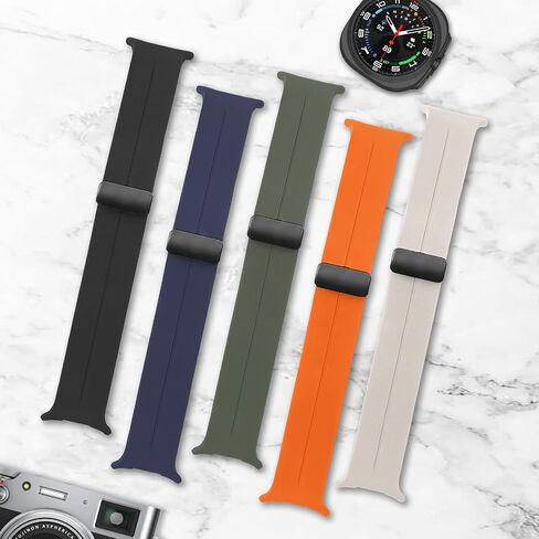 Galaxy Watch Ultra Bands,Magnetic Sport Band for Samsung Watch Ultra Band 47mm Men Women,Soft Silicone Replacement Strap Breathable Wristbands for Samsung Galaxy Watch 7 Ultra Band 47 mm (2024),2 Pack in Saudi Arabia