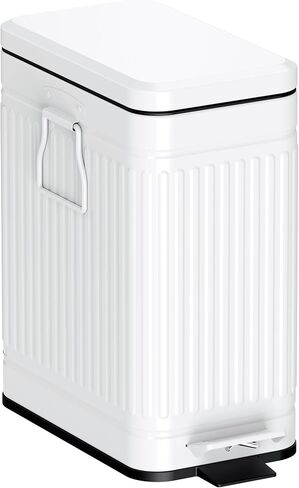Small Trash Can with Lid Soft Close-10L/2.6 Gal Stainless Steel Outdoor Dog Poop Garbage Can-Metal Waste Bins with Pedal for Bathroom Bedroom Office-Black in Kuwait