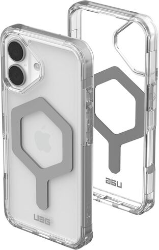 URBAN ARMOR GEAR UAG مصمم لهاتف iPhone 16 Case 6.1" Plyo - متوافق مع MagSafe Charging متين ومضاد للأصفرار وغطاء واقٍ من الدرجة العسكرية وشفاف ومقاوم للصدمات، ثلجي/فضي in Kuwait