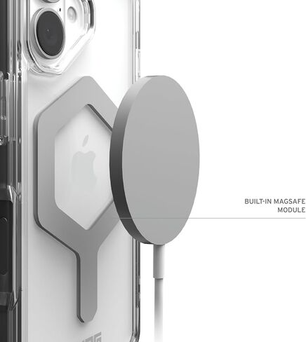 URBAN ARMOR GEAR UAG مصمم لهاتف iPhone 16 Case 6.1" Plyo - متوافق مع MagSafe Charging متين ومضاد للأصفرار وغطاء واقٍ من الدرجة العسكرية وشفاف ومقاوم للصدمات، ثلجي/فضي in Kuwait