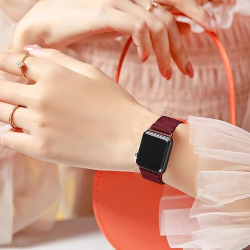 Adjustable Braided Solo Loop Bands Compatible with Apple Watch 38mm 40mm 41mm 42mm 44mm 45mm 49mm, Stretchy Nylon Sport Elastic Wristbands Women Men Straps for iWatch Series 8/7/6/5/4/3/2/1/SE/Ultra, 3 Packs in Saudi Arabia