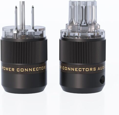 Preffair 1 Pair Brass Rhodium Plated Power Plug Hi-End US AC 3 Prong Male Power Plug IEC320 C15 Female Connector for Audio Grade Power Cables DIY HiFi Devices 10A/250V~15A/125V (P078TR/C078TR) in Saudi Arabia