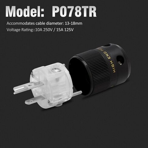 Preffair 1 Pair Brass Rhodium Plated Power Plug Hi-End US AC 3 Prong Male Power Plug IEC320 C15 Female Connector for Audio Grade Power Cables DIY HiFi Devices 10A/250V~15A/125V (P078TR/C078TR) in Saudi Arabia