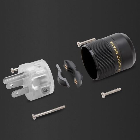 Preffair 1 Pair Brass Rhodium Plated Power Plug Hi-End US AC 3 Prong Male Power Plug IEC320 C15 Female Connector for Audio Grade Power Cables DIY HiFi Devices 10A/250V~15A/125V (P078TR/C078TR) in Saudi Arabia