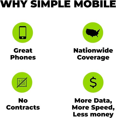 هاتف Motorola Simple Mobile Moto E6 4G LTE المدفوع مقدمًا (مقفل) - أسود - 16 جيجابايت - يتضمن بطاقة Sim - GSM in Kuwait