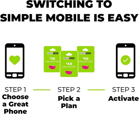 هاتف Motorola Simple Mobile Moto E6 4G LTE المدفوع مقدمًا (مقفل) - أسود - 16 جيجابايت - يتضمن بطاقة Sim - GSM in Kuwait