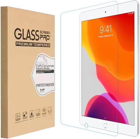 تصميم لجهاز Apple iPad الجيل التاسع والثامن والسابع (10.2 بوصة، iPad 9/8/7، 2021&2020&2019) واقي شاشة من الزجاج المقوى، مضاد للخدش، خالٍ من الفقاعات، عالي الوضوح (قطعة واحدة) in Saudi Arabia